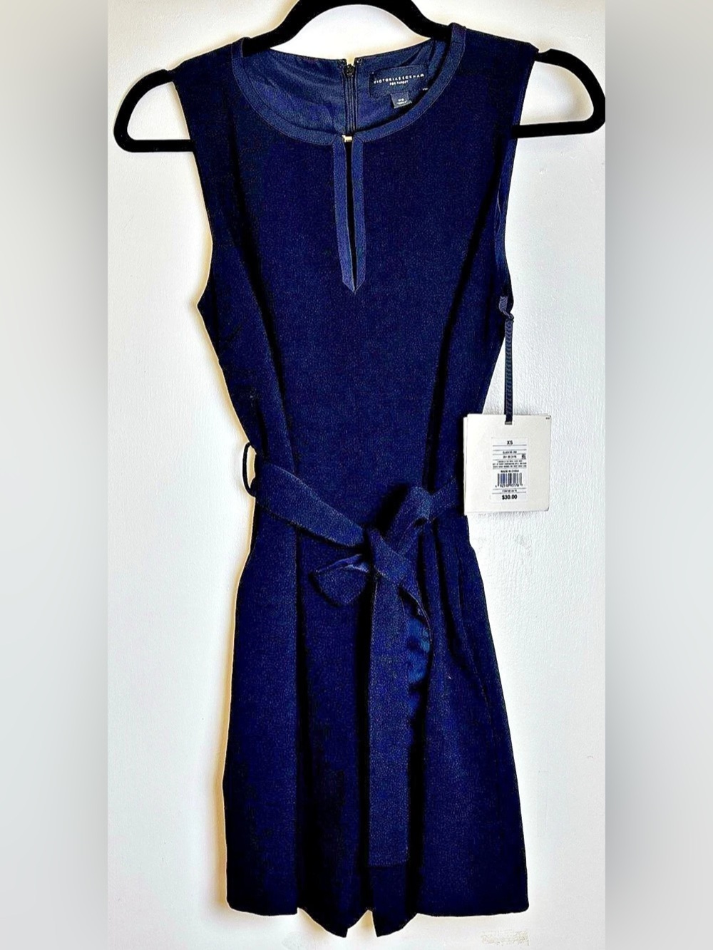 Victoria Beckham for Target Black Tie Waist Romper Size XS NWT